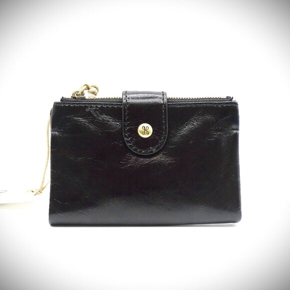 HOBO INTERNATIONAL Ray Genuine Black Distressed Leather Bifold Wallet - Picture 3 of 8